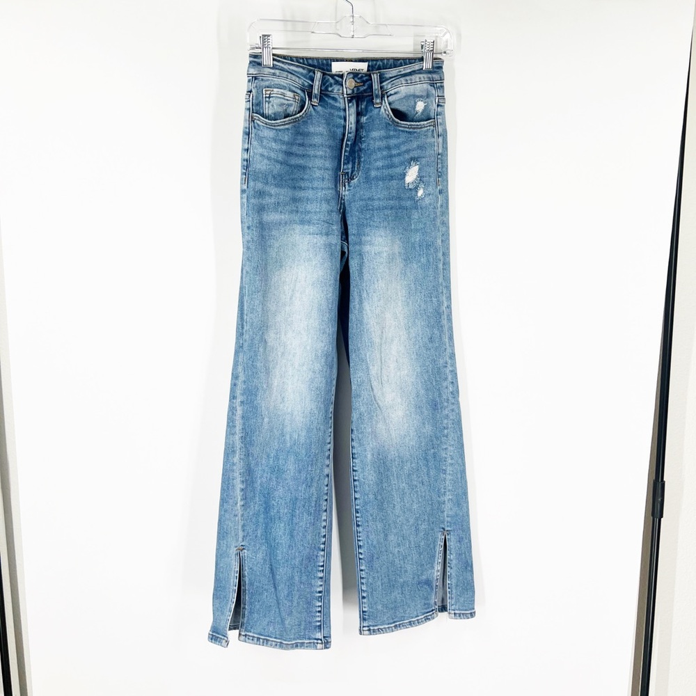 Vervet ‘90s Vintage High Rise Flare Jeans Ankle Slits